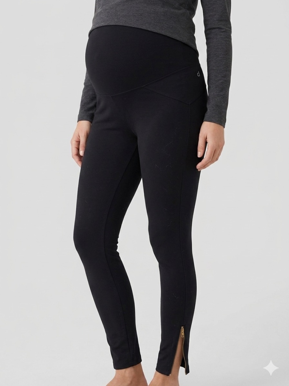 Maternity Ankle Zip Leggings - Black